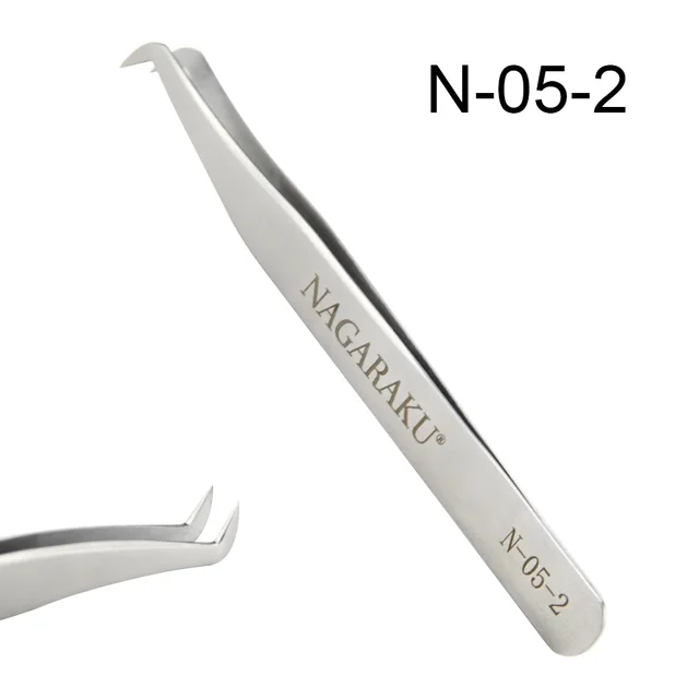 NAGARAKU acier inoxydable droit courbé outils à ongles Volume cils pince précise pinces pince pointue ensemble outils de maquillage – Image 3