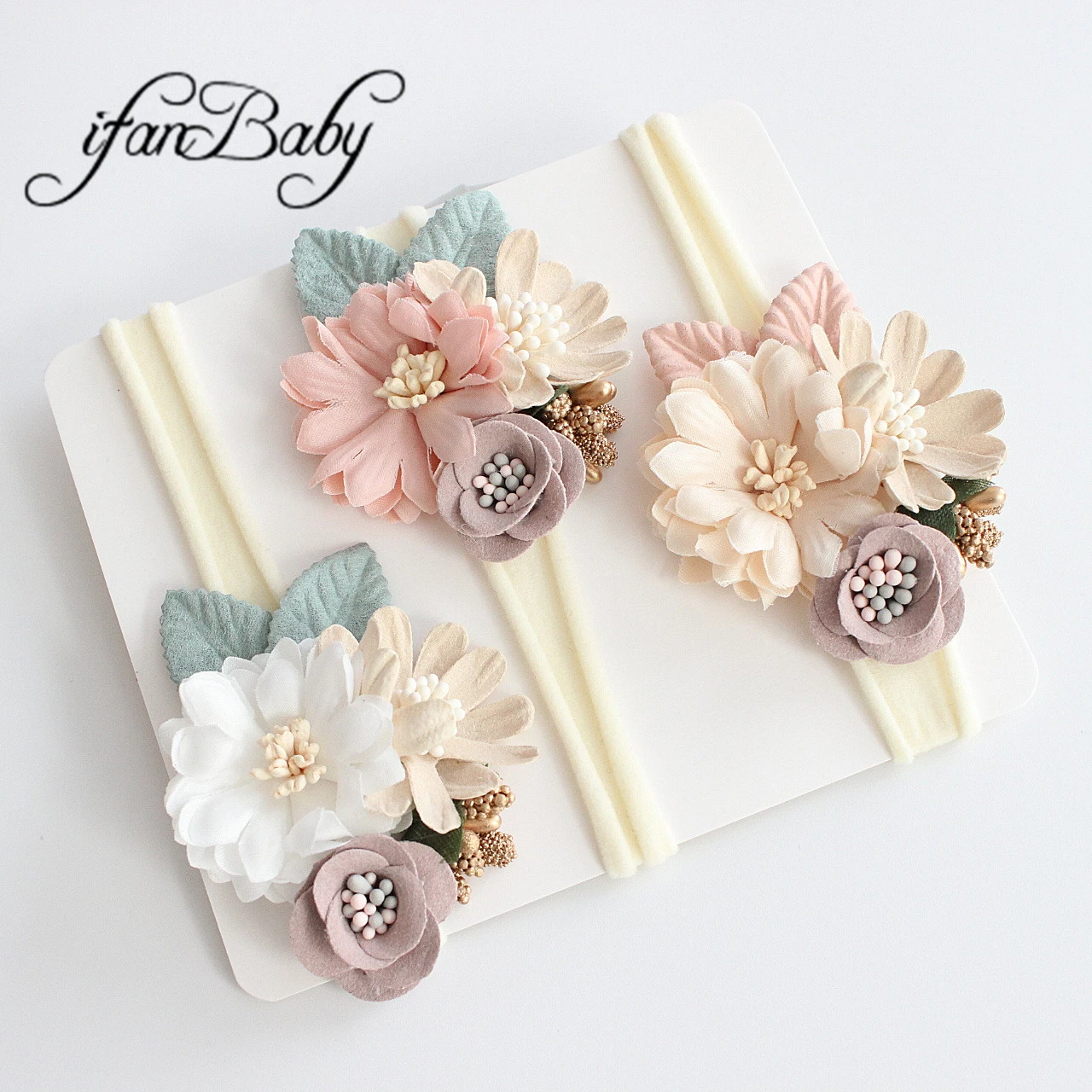 Bandeau élastique en nylon pour bébés, accessoires à la mode, bandeau à fleurs en cuir pour nourrissons, couvre-chef à fleurs, bandeau mince