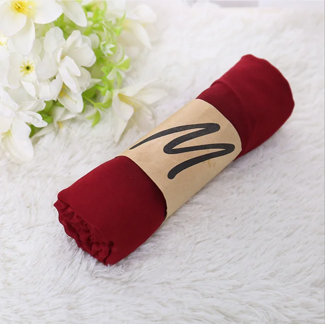 Écharpe Fine Hijab de Marque de Luxe pour Femme et Homme, Châle Pashmina Noir, Bandana pour le Cou, Cadeau – Image 4
