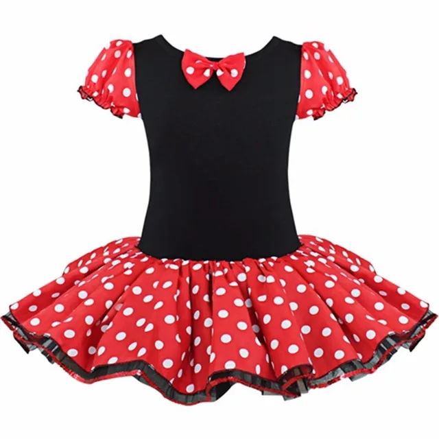 Disney nouvelle fille Minnie Dot bulle manches Tutu robe Halloween noël doux et mignon robe de Ballet avec cerceaux de cheveux – Image 2