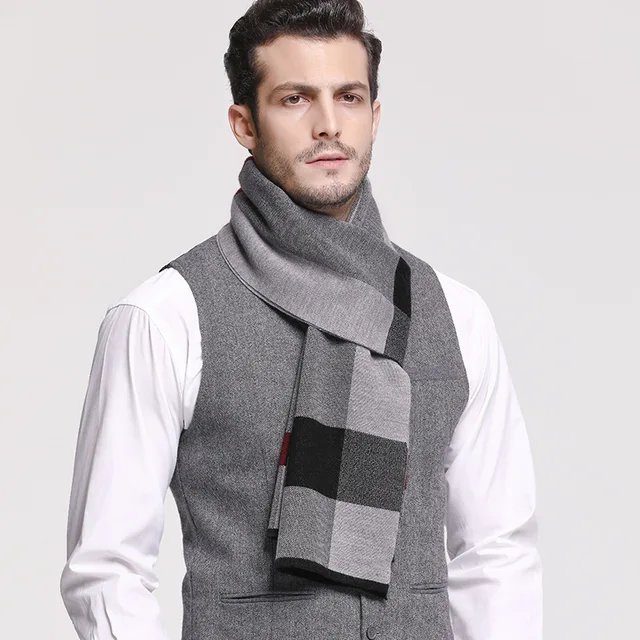 RUNMEIFA 2022 classique automne et hiver chaud Plaid homme écharpe cachemire laine Panama doux rayé longue écharpe de haute qualité 40 couleurs