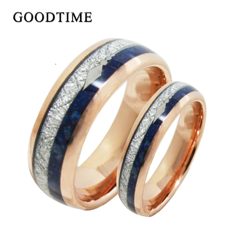 Bagues de Couple en carbure de tungstène pour hommes et femmes, alliance de fiançailles, couleur or Rose, accessoires bijoux