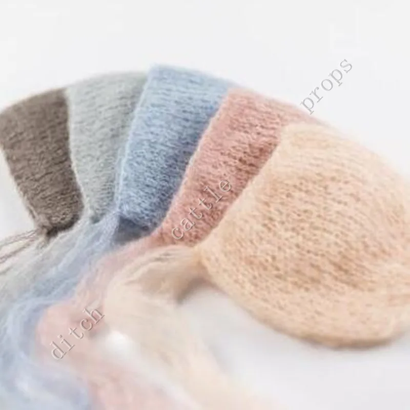 Bonnet en Mohair tricoté à la main pour bébé, accessoires de photographie pour bébé. Accessoire de photographie sur cadeau de réception-cadeau pour bébé