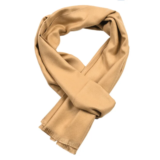 Écharpe en cachemire de couleur unie hiver chaud foulard Pashmina marine noir châle écharpe pour hommes décontracté affaires foulards Echarpe enveloppes – Image 5