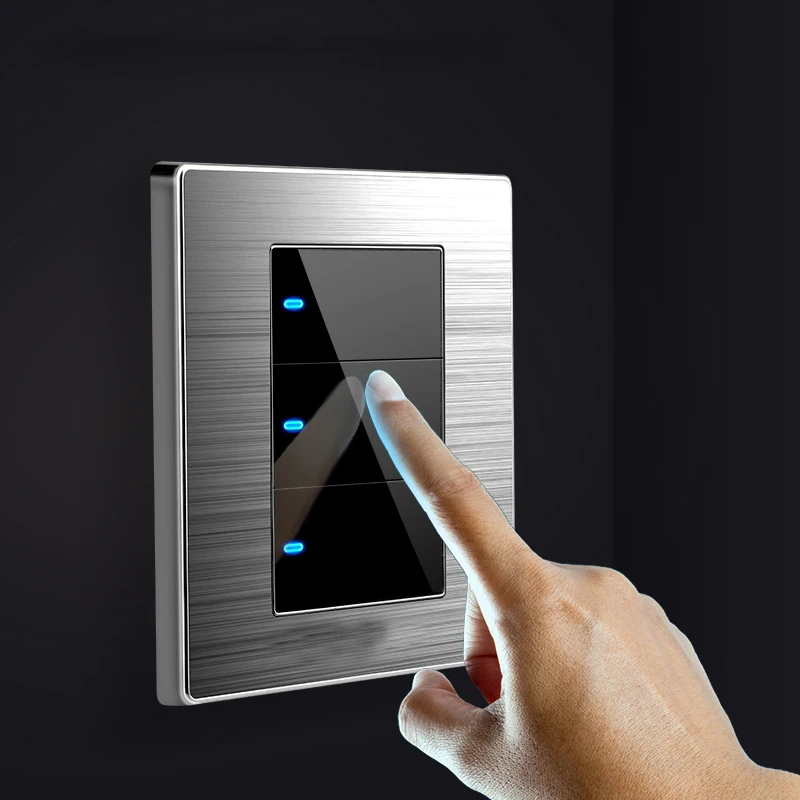 Interrupteur lumineux avec led en acier inoxydable
