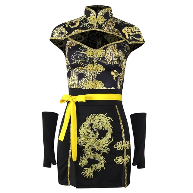 Tenue de festival à col mandarin pour femme, Cheongsam asiatique imbibé de Tang, vêtements de style chinois sexy, tenues de scène, ensemble de 2 pièces, 11811 – Image 6