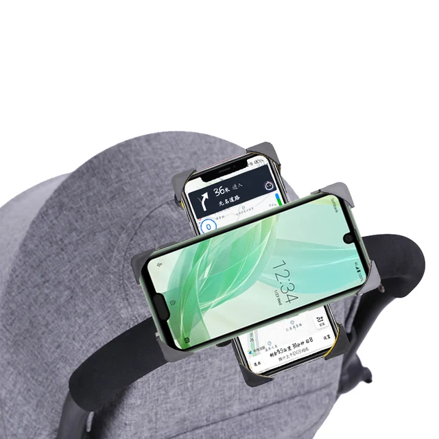 Accessoires de poussette pour bébé, support de téléphone portable universel rotatif à 360 degrés, support de téléphone de vélo pour appareil Gps iPhone – Image 2