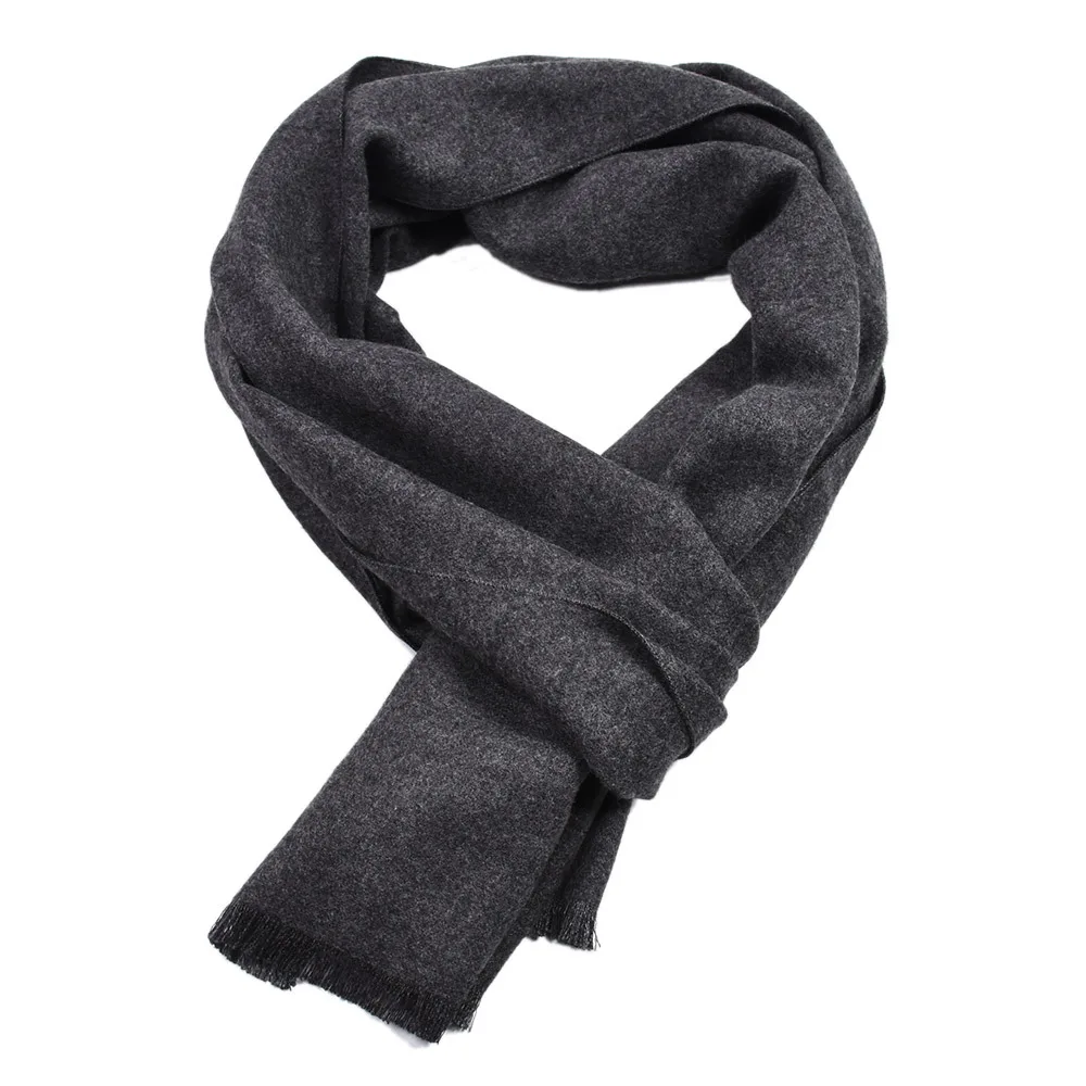 Écharpe en cachemire de couleur unie hiver chaud foulard Pashmina marine noir châle écharpe pour hommes décontracté affaires foulards Echarpe enveloppes
