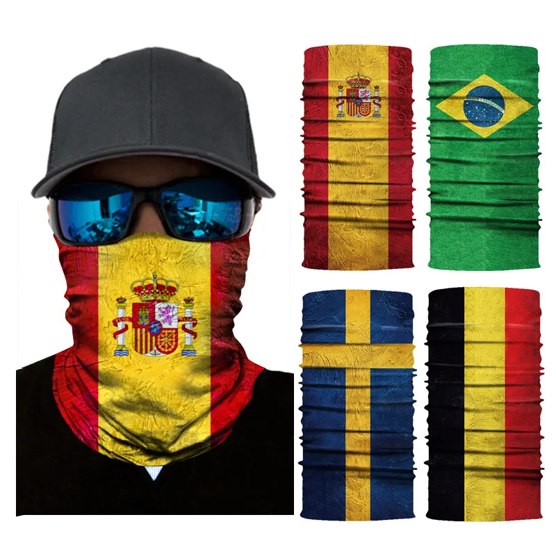 Foulard magique drapeau National pour hommes, cagoule de cyclisme sans couture, foulard de tête, bandeau de sport de plein air, chauffe-cou, Bandanas en maille pour le visage