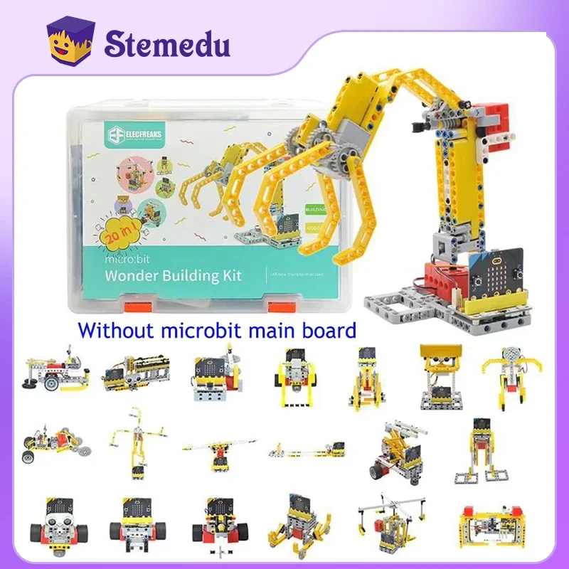 ELECFREAKS-Kit de construction Wonder Micro:bit 32 en 1, carte Wukong 6,000, blocs de construction de puzzle Microbit, tige de codage amusante pour enfants