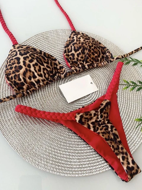 RUOTONGSEPT maillots de bain femmes imprimé léopard brésilien Bikini ensemble Sexy string maillot de bain deux pièces maillot de bain femmes 2023 vêtements de plage