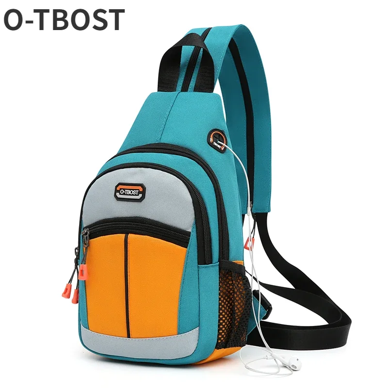 O-TBOST Sac de poitrine et sac d'école 2 en 1 pour hommes et femmes – Sac à dos à bandoulière pour les activités scolaires et de plein air