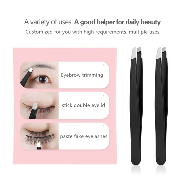 Ensemble de pinces à épiler en acier inoxydable de haute précision, épilateurs pour les sourcils, les poils du visage, les poils Lauren vers l'intérieur, le kit d'élimination des éclaboussures, Sui – Image 5