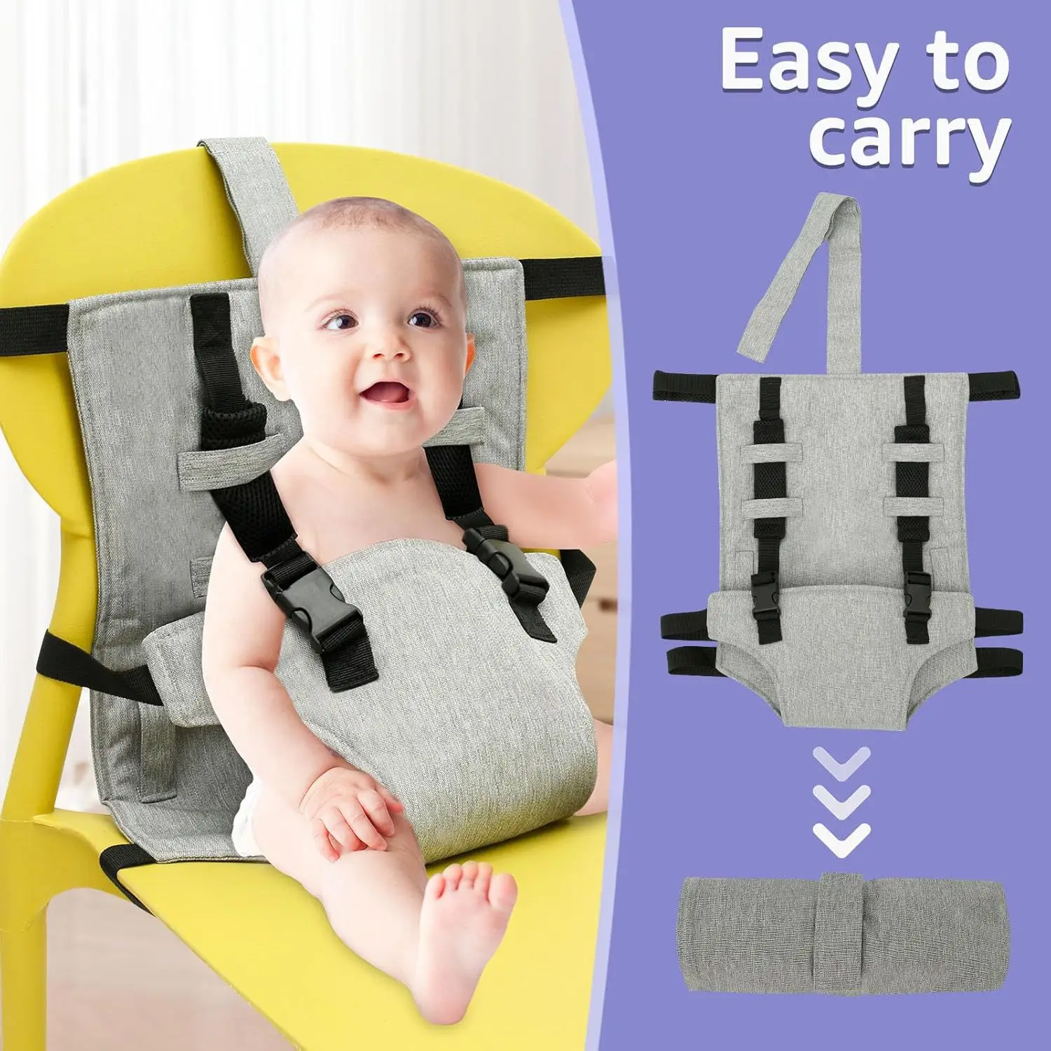 Ceinture de sécurité pour chaise d'enfant, protection de siège de bébé et ceinture de fixation anti-chute, ceinture de sécurité, ceinture de salle à manger, sac de chaise de salle à manger