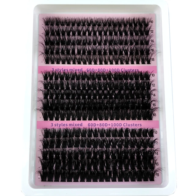 15 rangées bricolage 5D grappes de cils moelleuses 60D/80D/100D grappes de cils épais cils individuels vaporeux 10-20mm Extension de cils en grappe – Image 5