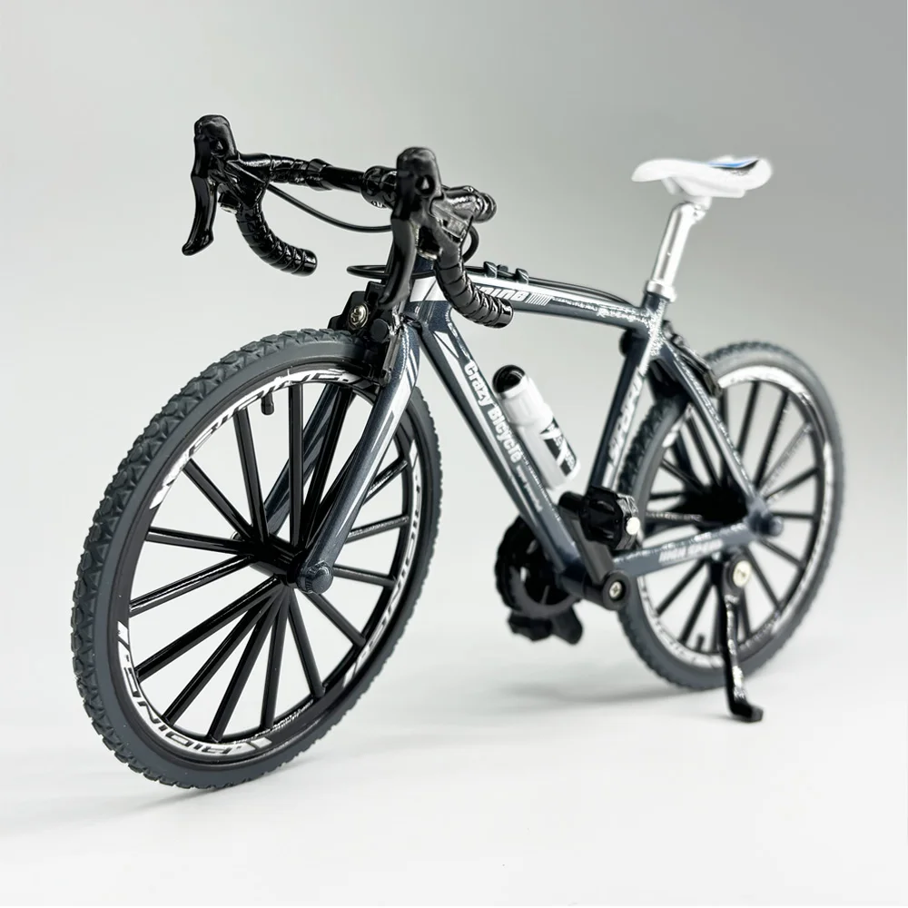 Mini bicicleta de aleación 1:10, modèle fundido a pression, bicicleta de montagne en miniatura de métal, juguete de carreras, cole