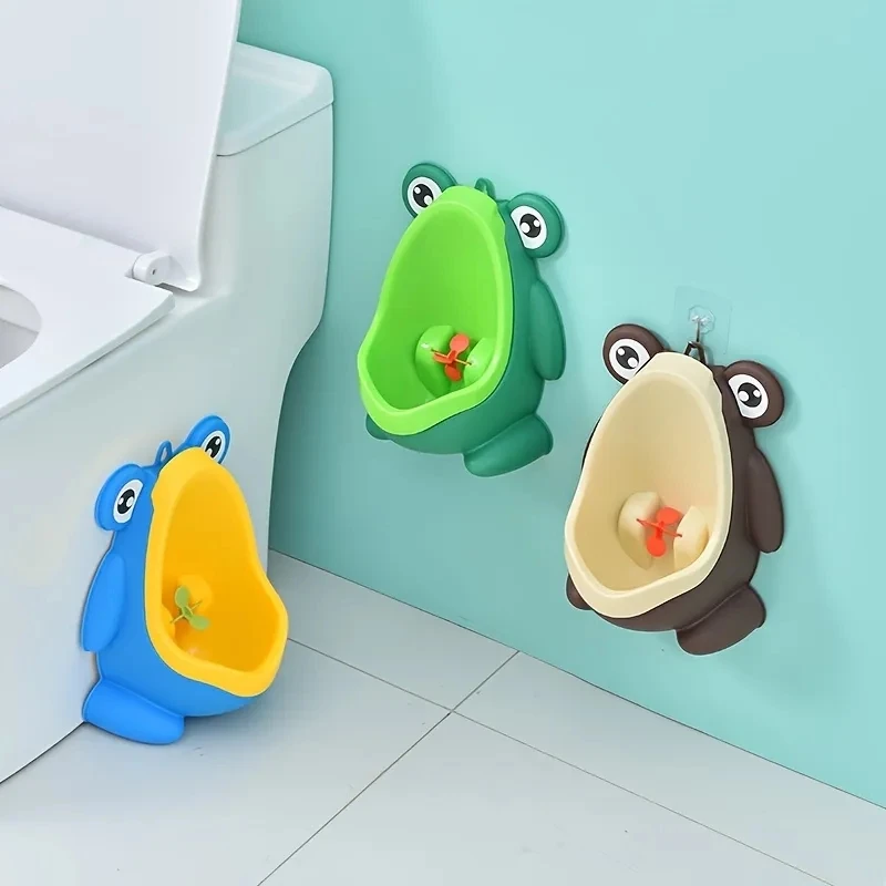 Urinoir d'entraînement de pot de grenouille mignon pour garçon avec cible de visée amusante, entraîneur d'urinoir de toilette, support pour enfants, pipi Vertical pour nourrissons en bas âge