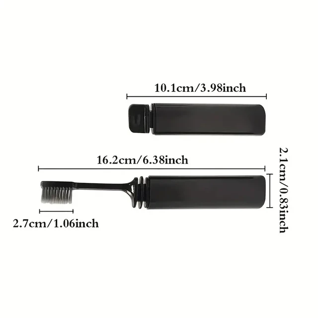 Brosse à dents pliante au charbon de bois compacte portable, parfaite pour le voyage, le camping et la randonnée, facile à prendre et efficace – Image 5