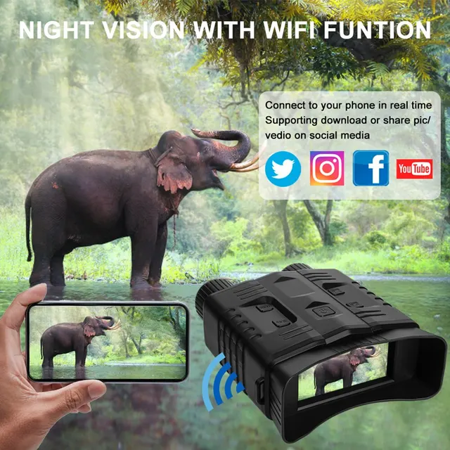 4K Night Vision Binoculars Device 10x Digital 800m Full Dark 8W Infrared WiFi Telescope Goggles For Hunting Camping Video Record – Image 4