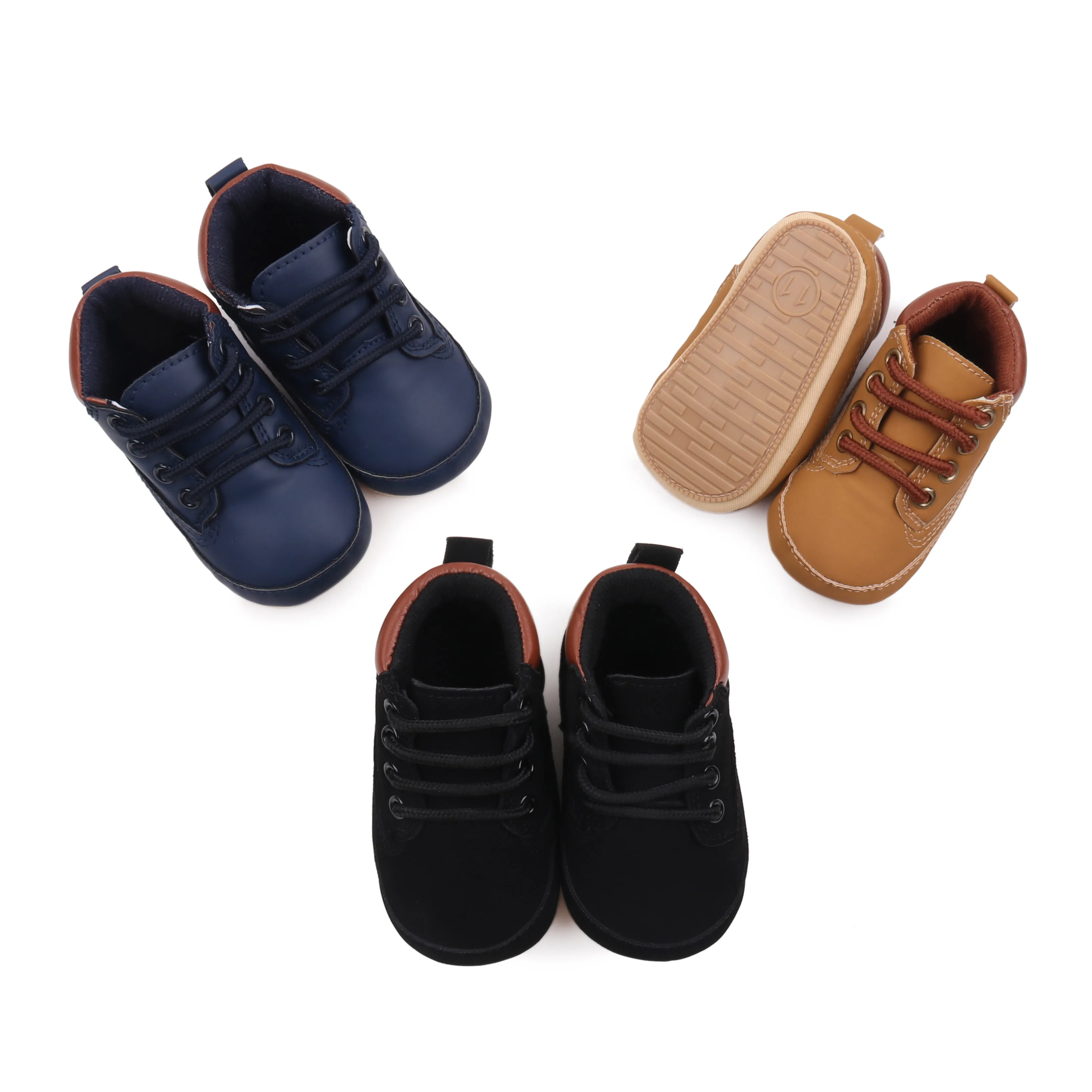 Chaussures de printemps et d'automne pour bébés, semelle TPR, PU souple anti-ald, style printemps et automne, haute qualité, 0-9-18 mois, BCS3128