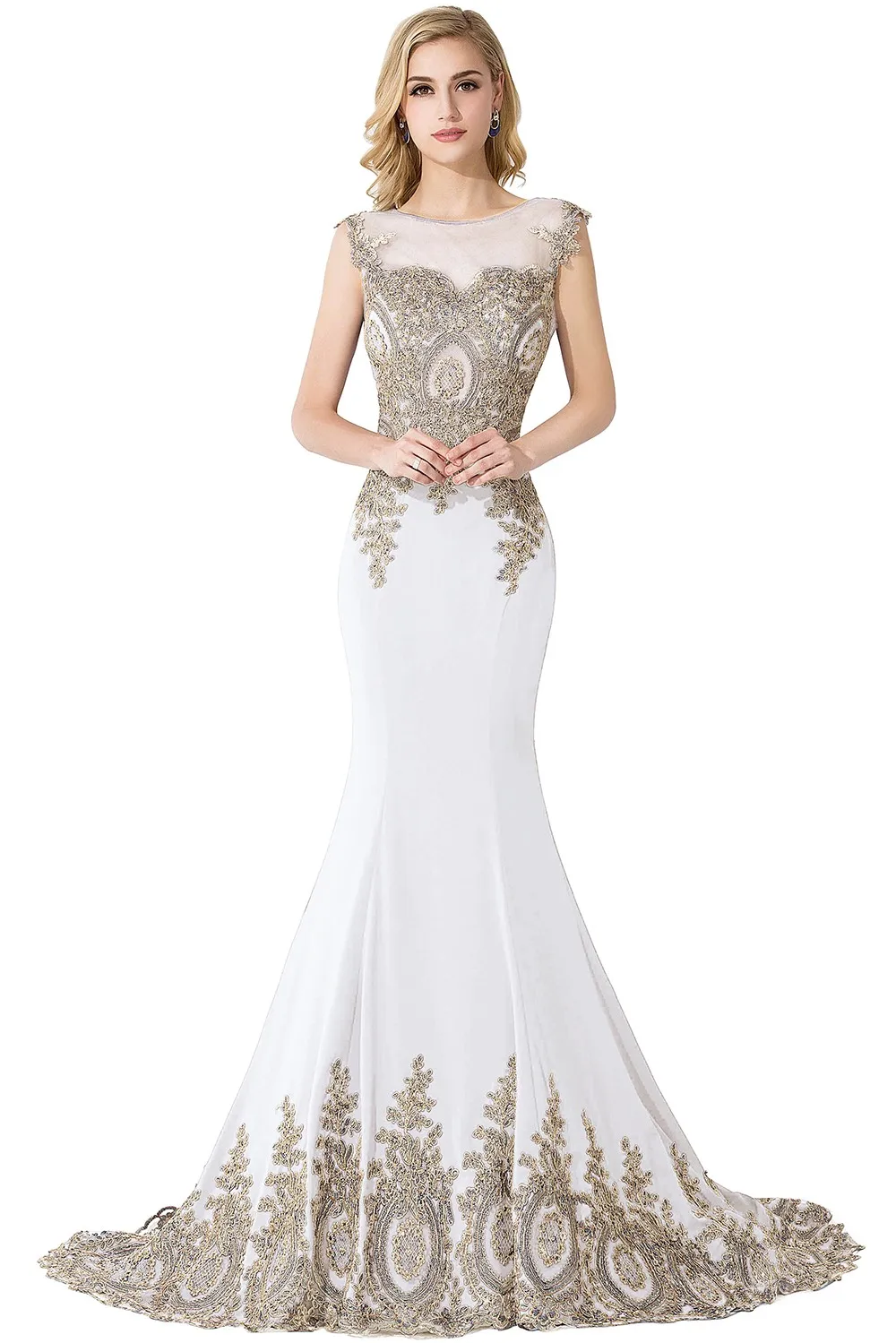 Robe de Soirée de Forme Sirène pour Femme, Tenue Élégante, Longueur au Sol, Appliques, Fermeture Éclair, pour Occasions Formelles, 2025