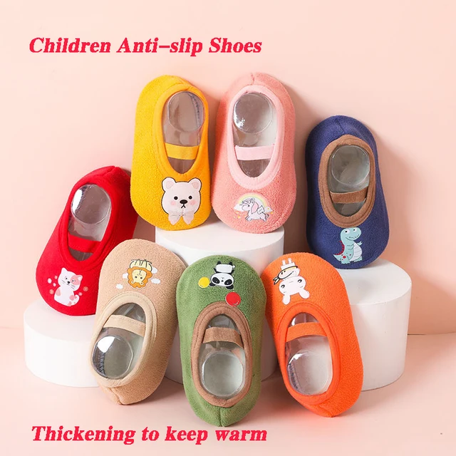 Chaussures antidérapantes pour enfants, chaussettes de sol antidérapantes en coton pour nouveau-nés et filles, semelle en caoutchouc, baskets d'intérieur de dessin animé – Image 2