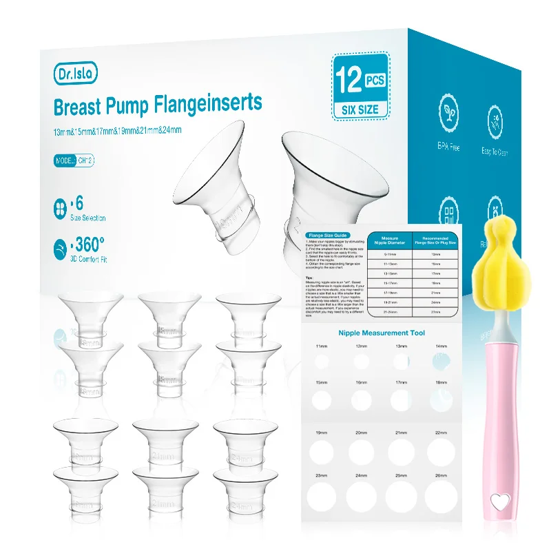 Dr.ials Inserts de bride en Silicone pour tire-lait, tire-lait électrique, Tunnel de mamelon, connecteur étroit, bride 13/15/17/19/21/24mm