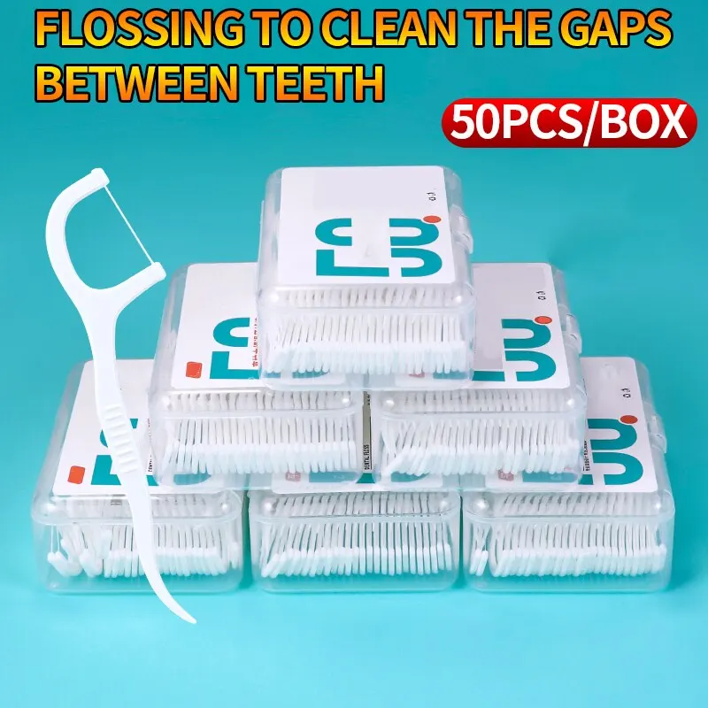 150pcs fil dentaire cure-dents en plastique-nettoyage jetable entre les dents-boîte séparée-soins buccaux