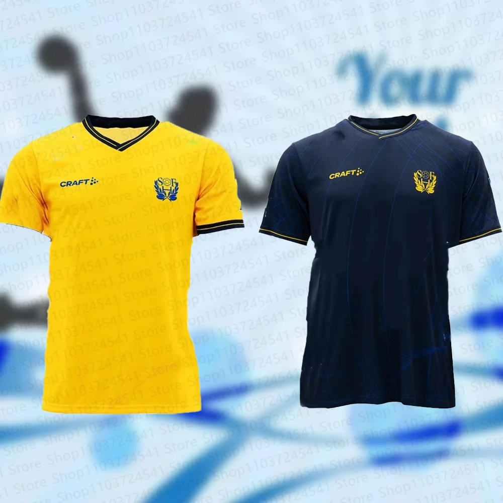 T-shirt de sport à manches courtes pour hommes et garçons, maillot de fan de handball suédois, été, 2024