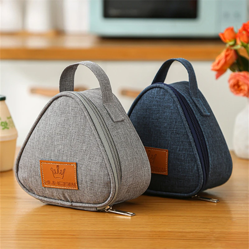Mini sac isolant triangulaire en aluminium, refroidisseur thermique, fourre-tout pour étudiant, sac boule de riz, boîte à déjeuner, sacs de transport pour déjeuner Bento