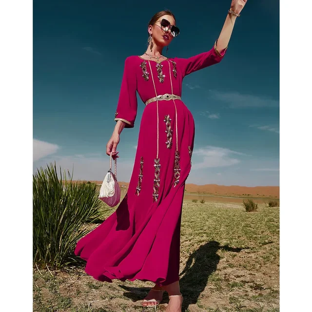 Abaya-Longue robe maxi décontractée pour femmes musulmanes, vêtements islamiques turcs, mode musulmane – Image 5
