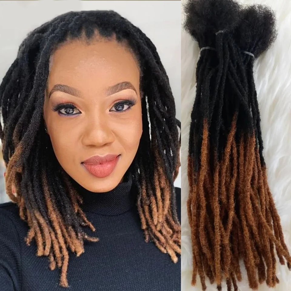 Dreadlocks de Cheveux Humains Crépus Lisses, Extensions de Cheveux Brésiliens Remy, Tresses au Crochet, 10 20 40 60 Brins, Vente en Gros