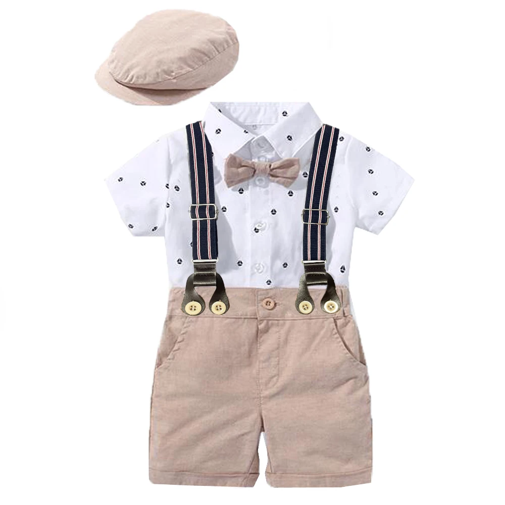 Barboteuse avec nœud pour bébé garçon, tenue de mariage pour nouveau-né, tenue de fête, cadeau d'anniversaire
