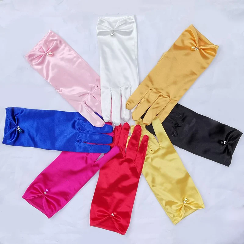 Gants de Patients pour Femme, Accessoires de Mariage, pour Robe de Mariée, Couleur Ivoire Rouge Rose Jaune Orange Bleu Noir