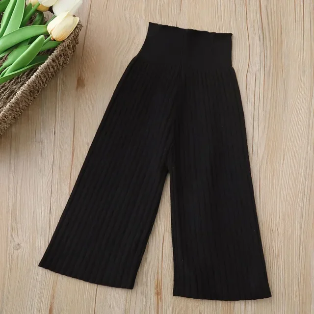 Pantalon tricoté à jambes larges pour garçons et filles, pull coréen décontracté pour enfants, ample, rayé, nouvelle collection automne 2024 – Image 2