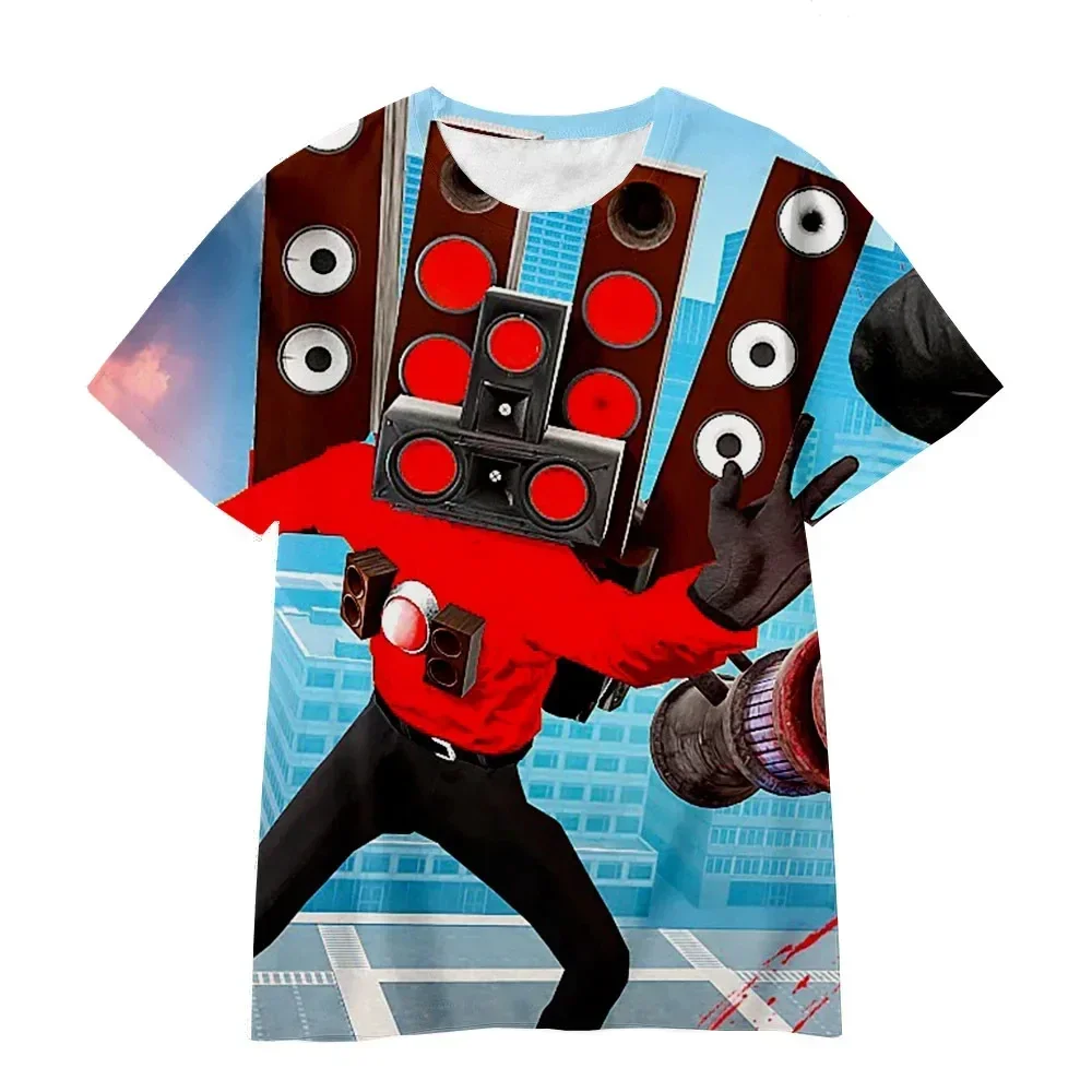 T-shirt de toilette à manches courtes pour enfants, imprimé coloré 3D, haut SpeakSuffolk, Streetwear d'été pour bébés garçons et filles, décontracté