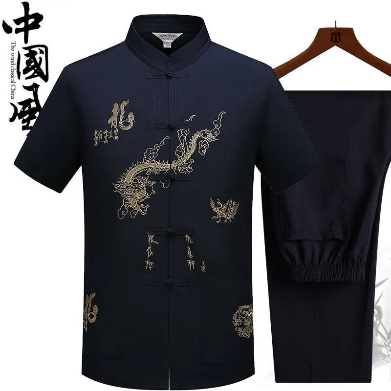 Traditional Kung Fu Tai Chi Cotton And Linen Tang Suit Uniform Men's Chinese Style Shirts Shirt And Blouses Jacket Clothing