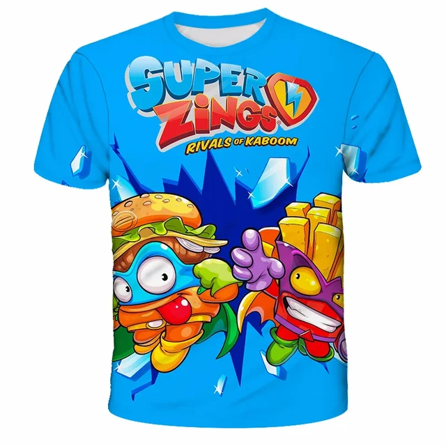 T-shirt d'été pour enfants, série Los Super Zings, impression de motifs, DibuCage De smile Zings, vêtements pour enfants, nouveau, 2024