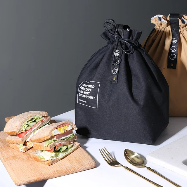 Sac à déjeuner en toile, boîte à Bento, sac à main Portable pour pique-nique en plein air, conteneur de dîner, école, conservation des aliments frais, fourre-tout, accessoires – Image 3