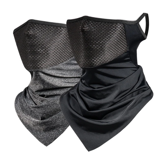 Masque d'été pour hommes, foulard de vélo complet, Bandana de cyclisme, masque de Protection UV, respirant, en soie glacée, écharpe d'oreille suspendue en plein air – Image 2