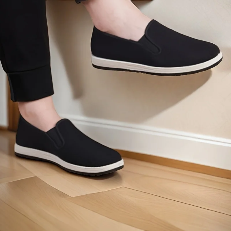 Traditional Flats For Men, Breathable Lightweight Slip On Shoes For Outdoor Walking Driving Martial Art Kung Fu Tai Chi Training