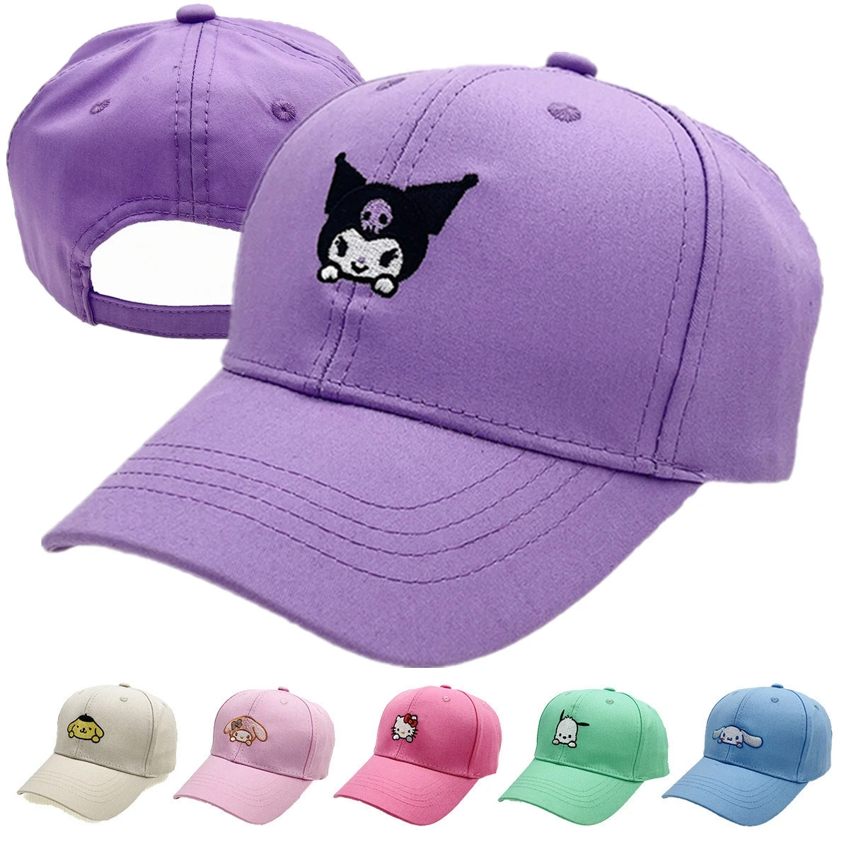 Casquette de Baseball Sanrio Hello Kitty Kuromi pour enfants, en coton, dessin animé cannelle, nouvelle collection