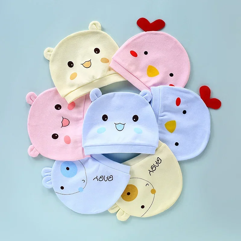 Chapeau en coton imprimé pour nouveau-né, bonnets pour bébé, casquettes pour tout-petits, mignon, 40 couleurs, 0 à 3 mois