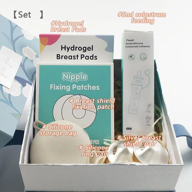 Kit d'essentiels d'allaitement pour les mamans allaitantes, coffret cadeau, ensemble de démarrage polyvalent avec collecteur de colostrum, tasses d'allaitement en argent – Image 2