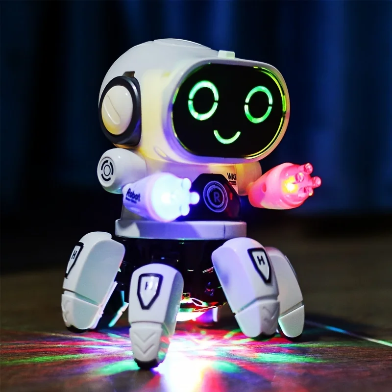 Joli robot dansant musical à lumière LED à 6 griffes : un jouet éducatif et interactif pour les enfants – Cadeau parfait pour les garçons!