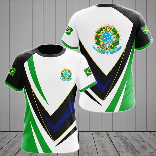 Hommes et femmes brésiliens T-shirt imprimé en 3D col rond équipe de Football sport rue T-shirts été enfants T-shirts à manches courtes haut