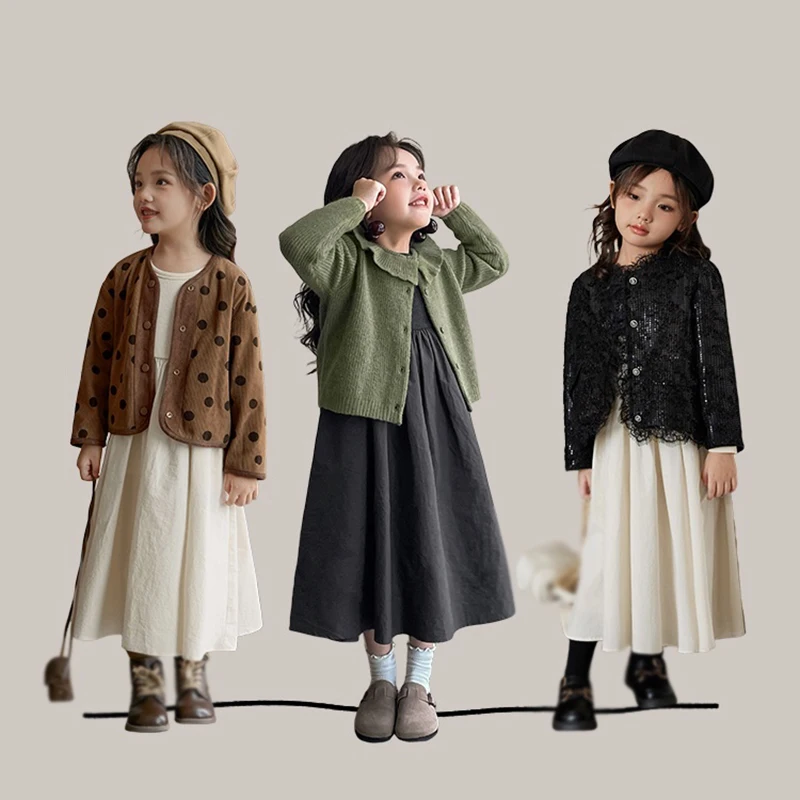 Robe d'automne pour filles, fabrication exquise, Style coréen, élégante, moelleuse, respectueuse de la peau et respirante, mi-mollet