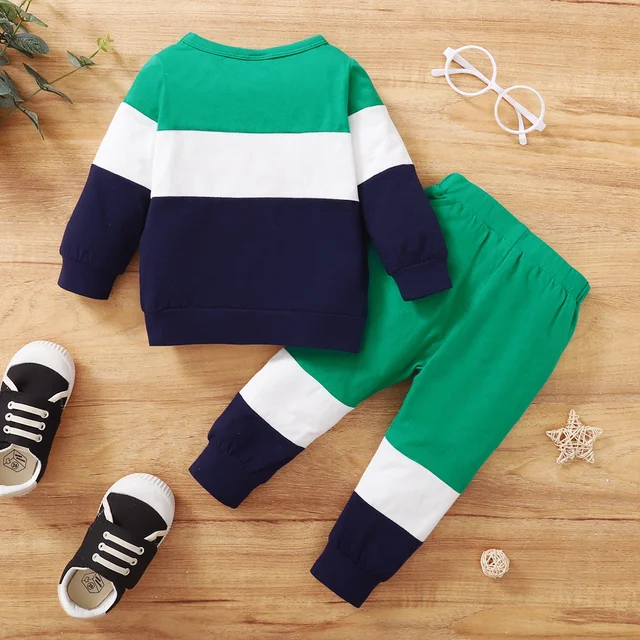 Costume pour nouveau-né garçon de 0 à 2 ans, 2 pièces, vêtements imprimés, T-shirt à manches longues + pantalon Long, ensemble de Sport décontracté, tenue d'automne – Image 5