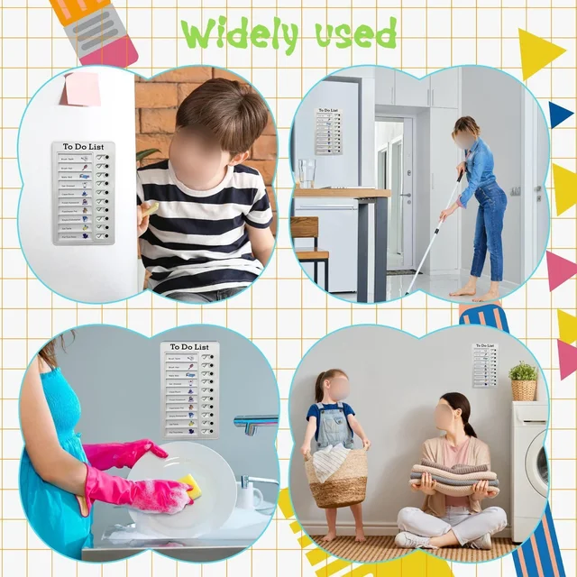 Reusable My Chores Checklist Daily Planner Memo Plastic Board Chore Chart Responsibility Behavior for Kid Self-discipline Card – Image 4