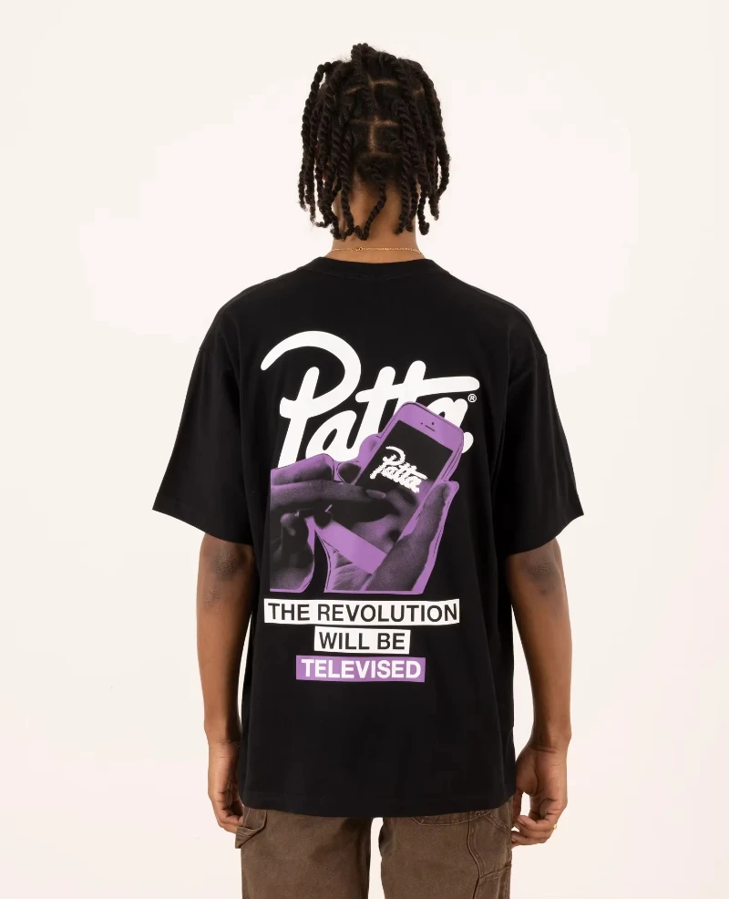 2025 PATTA Chlorophyll 20 ans Anniv T-shirt noir unisexe mode Street Wear pur coton doux pour la peau sport respirant